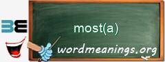WordMeaning blackboard for most(a)